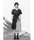 Pin Detail Contrast Wrap Dress